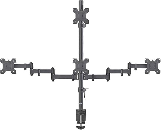 Suptek Quad LED LCD Monitor Stand up Desk Mount Extra Tall 31.5 inch Pole Heavy Duty Fully Adjustable Stand for 4 (3+1) / Four Screens up to 27 inch (MD6864)