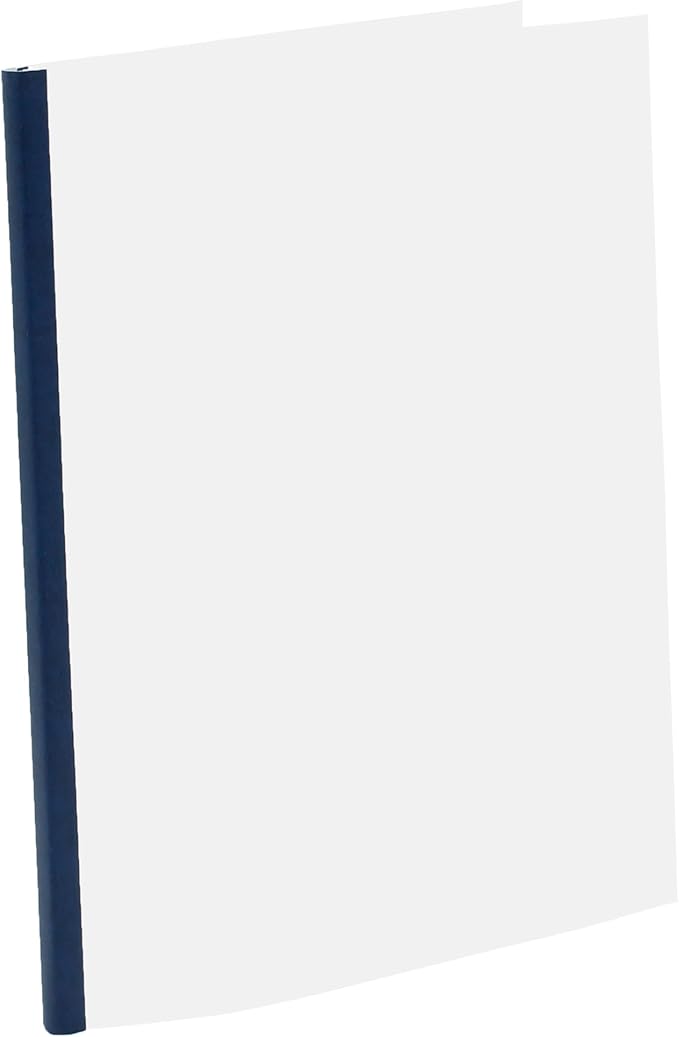 Thermal Binding Clear Covers with Steel Spine –for Thermal Binding Machines – Formerly Unibind – Used in Real Estate, Education and Various Businesses (Navy, 220 Sheets Max - 48/Box)