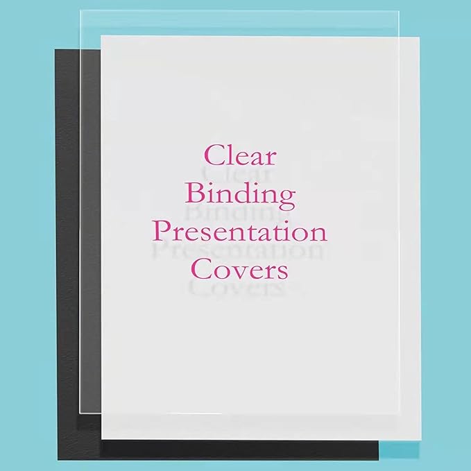 TOTiyea 200 Pack 4.5 Mil PVC Binding Presentation Covers, Clear Report Covers for Binding,8.5x11 Inches,Letter Size