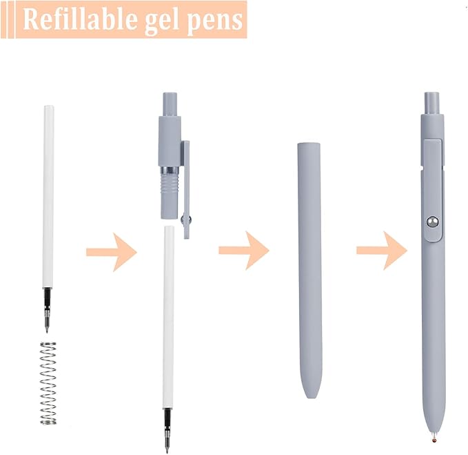 5pcs Gel Pens Morandi (0.5mm Tip) and 5pcs Gel Pens Pastel (0.7mm Tip)