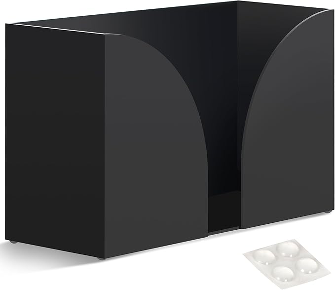 Storage Standard Multifold Paper Towel Dispenser Countertop - Matte Black Paper Towel Holder Bathroom, Durable Acrylic Napkin Holder for Bathroom, Kitchen, Office & Restaurant, 10.75 x 6.5 x 4 Inches