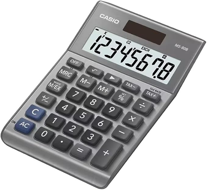 Casio MS-80B Standard Function Desktop Calculator Silver