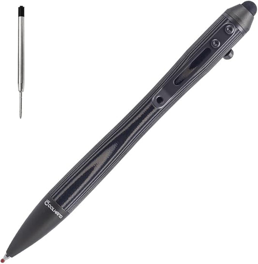 Cool Hand 5.7'' Bolt Action Pens, EDC Ballpoint Ink Refillable, Stylus for Touch Screen, G10 Body w/Pocket Clip, Ergonomic Grip, with a Free Refill, 5374-B