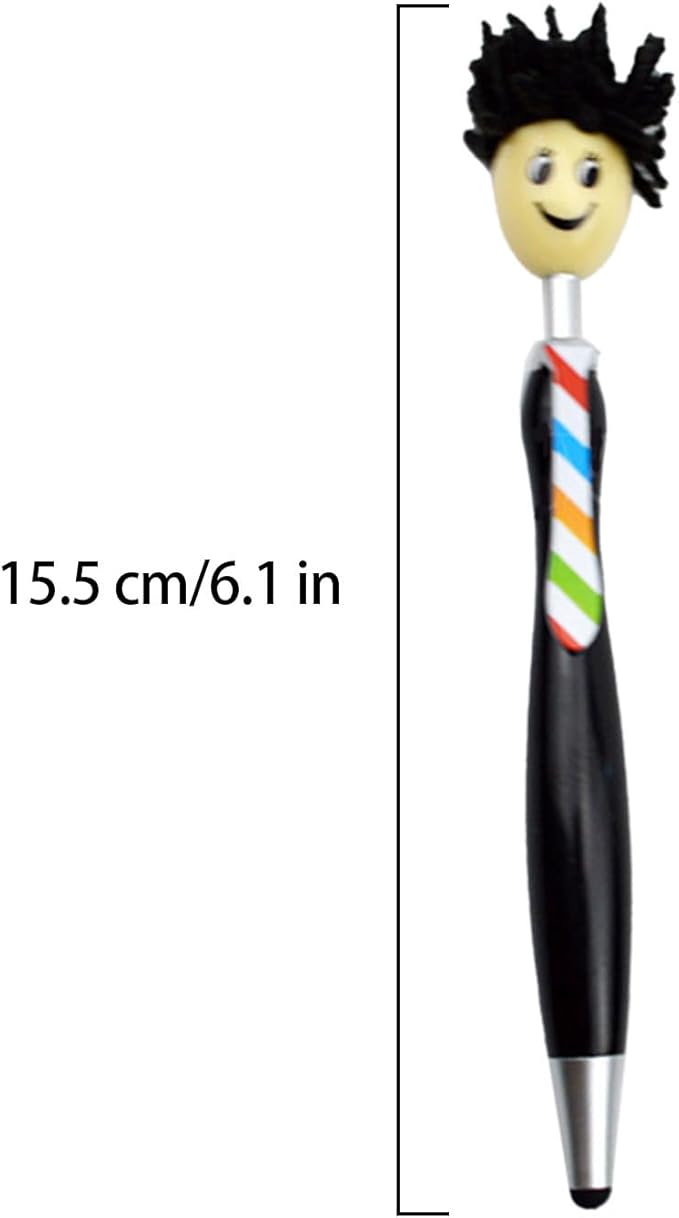 11pcs Mop Head Pens, Top Mop Fun Tip Pens, Funny Plush Hair Top Ballpoint Pen, Writing Click Pens, Mophead Ballpoint Pens, Signing Pens Office Gifts for Christmas, Back to School, Birthday