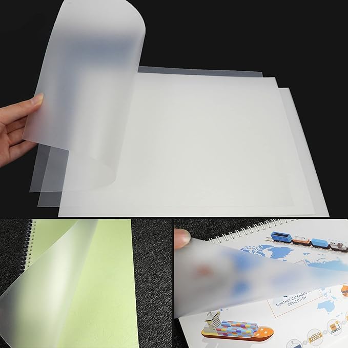 Rayson Frosted Binding Covers - 23 mil Polypropylene (PP) Matte Finish, 8.5" × 11", Durable Un-Punched Plastic Binding Covers, 50/Pack (PP650MT)