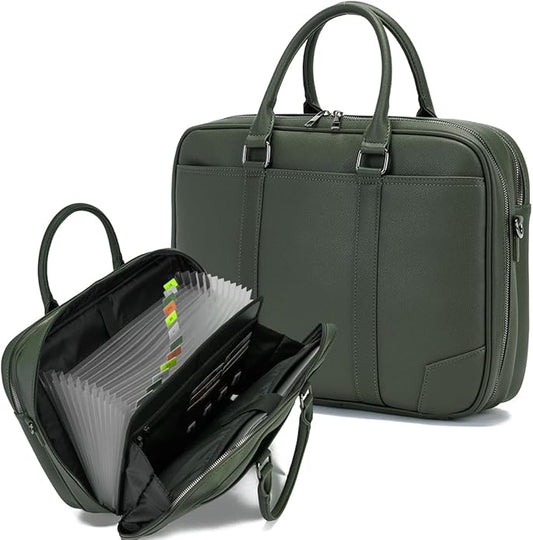 Accordian File Organizer with Handle,briefcase,15.6 in Laptop Bag Portable Document Organizer Handbags Back packs