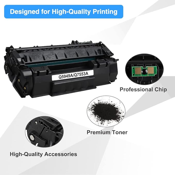 49A 1320 Toner Cartridge Black 1-Pack Compatible Replacement for HP 49A Q5949A 53A Q7553A 49X Q5949X for HP Laserjet 1320 Toner Cartridge 1320n 3390 1160 1320tn 1320nw 3392 P2015 P2015dn Printer Ink
