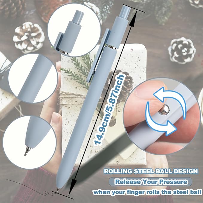 5 Pcs 0.5mm Quick Dry Pens Fine Point Smooth Writing Pens for Journaling Note Taking Black Ink Gel Pens for Office School Supplies Gifts Women Teacher Students (Morandi Colors)