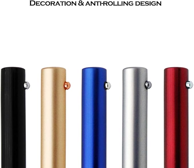 DUNBONG Retractable Metal Gel Pen, 0.5mm Medium Point Ballpoint Pens, Black Gel Ink (Blue)