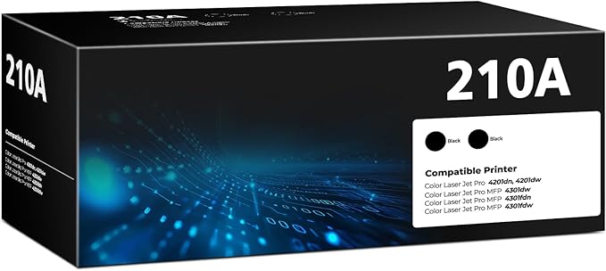 210A Black Toner Cartridge Color Laser jet Pro MFP 4301fdw Compatible for HP 210A 210X Toner Cartridges Replacement HP210A HP210X for Color Pro 4201dw 4201dn MFP 4301fdn 4301fdw 4301dw Printer, 2 Pack