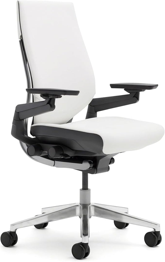 Steelcase Gesture Office Chair - Ergonomic Work Chair with Wheels for Carpet - Comfortable - Intuitive-to-Adjust for Desk - 360-Degree Arms - Nickel Gray Fabric