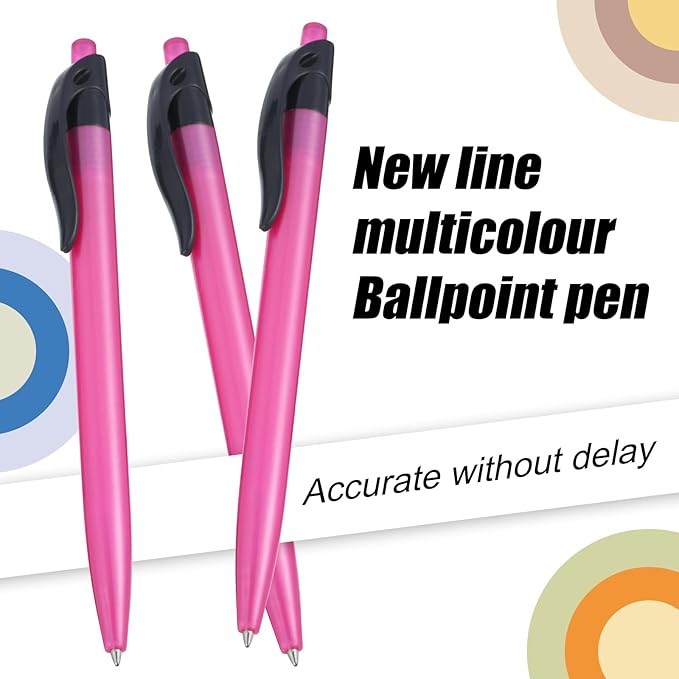 Retractable Red Ballpoint Pen for Smooth Writing 1.0mm Medium Pack of 50, Click pens with Comfort grip, Idea for Journaling, Planner, Note Taking Office School Supplies