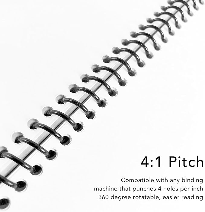 38mm Plastic Spiral Binding Coil, 4:1 Pitch, 310 Sheets Capacity, 360° Rotation, 18 Pcs Set, Suitable for Letter Sized Paper with Versatile Application, for Office Documents,