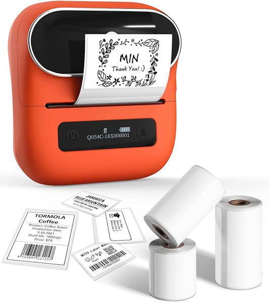 Phomemo M220 Label Maker, Bluetooth Thermal Label Printer for Barcode, Address, Labeling, Mailing, File Folder Label, 3 Inch Label Maker Machine Support Smartphone, Tablet&PC, with 3 Rolls of Labels