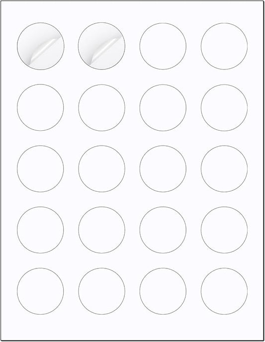 Methdic 1.5" Diameter High Visibility Printable Round Labels，Matte White，600 Customizable Blank Stickers