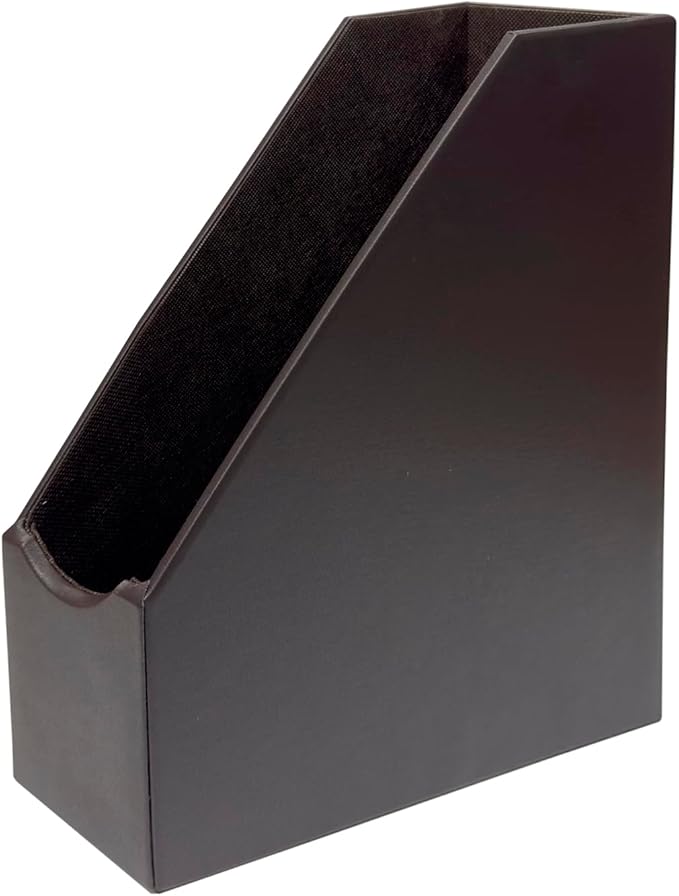 UnionBasic Magazine File Holder - Office Leatherette Desktop Document File Folder Journals Organizer Racks, Coffee, Set of 4