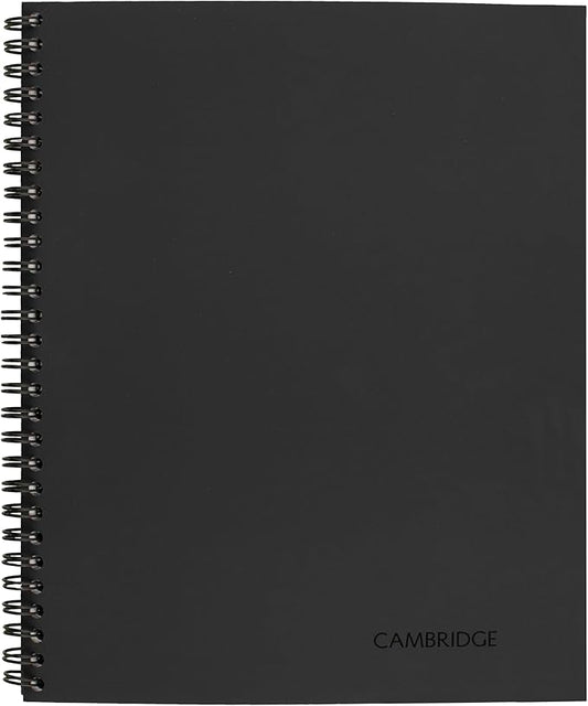 Cambridge Limited Business Notebook, Meeting Format, Legal Ruled Paper, 8-1/4" x 11", 80 Sheets, Flexible Soft Touch Cover, Wirebound, Gray (06132)