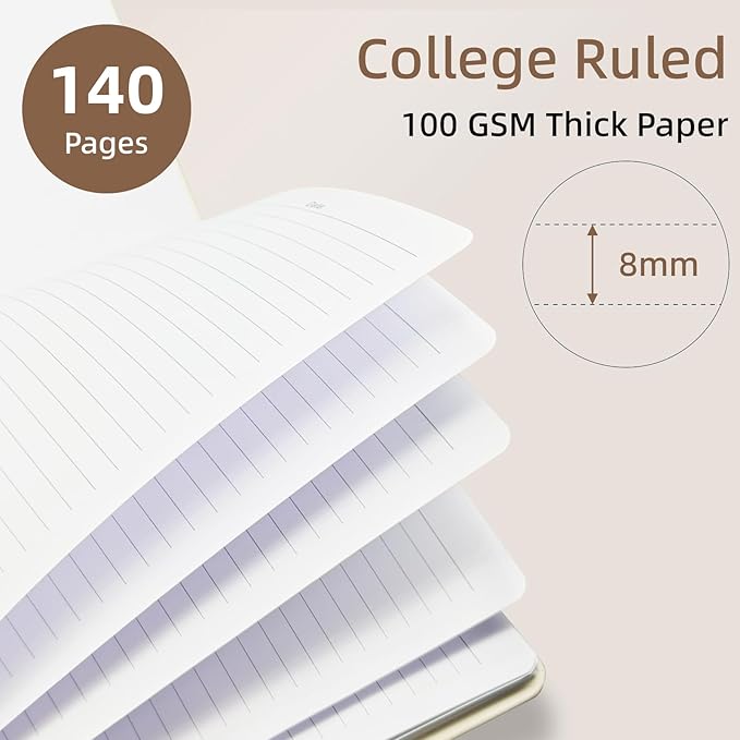 Cute Spiral Notebook journal B5 Aesthetic Pretty Design for Women Girls Kawaii with Pocket, 10 x 7.2 inch, Lined, Spring Leaves