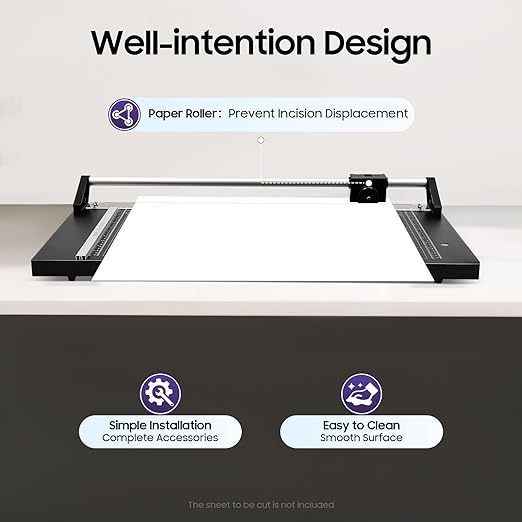 Rotary Trimmer Paper Cutter, 24Inch Manual Paper Trimmer for Crafting, Heavy Duty Rotary Papers Cutter Slider, Self-Sharpening Professional Cutting for Offices, Schools and Crafts