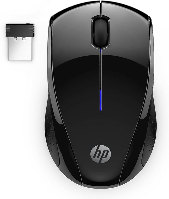 HP X3000 G3 Wireless Mouse - Black, 15-Month Battery, Side Grips for Control, Travel-Friendly, Blue LED, Powerful 1600 DPI Optical Sensor, Compatible with Wins PC/Laptop, Mac, Chromebook (683N7AA)