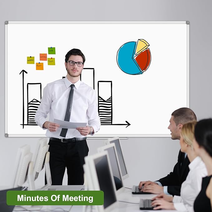 Lockways Large Dry Erase Board 72 x 48 Inch, Magnetic White Board for Wall, Aluminium Frame Whiteboard with Marker Tray for Office & School