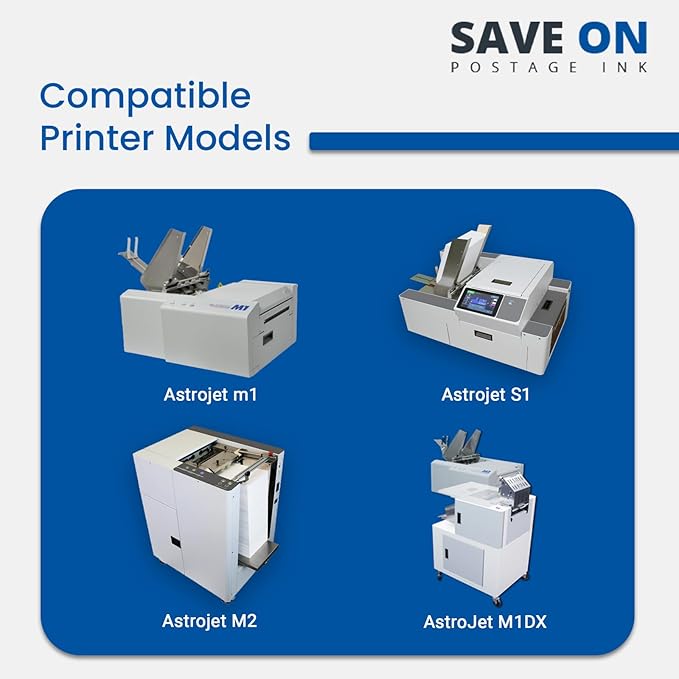 Save On Postage Ink, (2-Pack Memjet Ink Cartridge Compatible Astro 123-2412 | Memjet Ink Compatible HI-Cap Black Ink Tank for AstroJet M1 M2 S1 and M1DX | 2 Pack