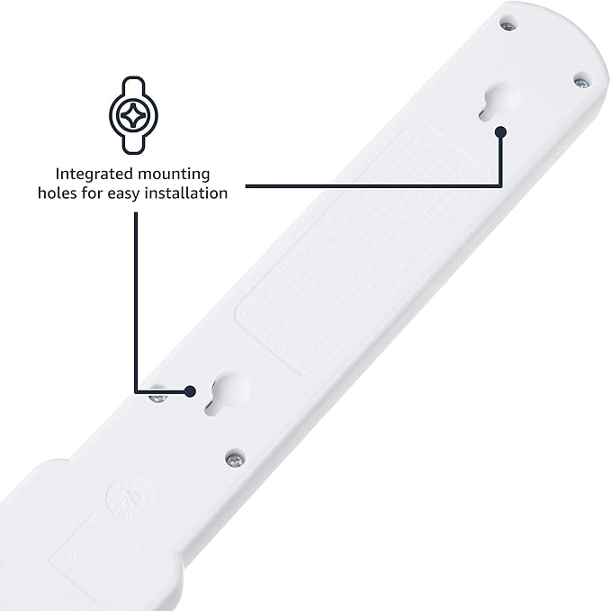 Amazon Basics Surge Protector Power Strip, 6-Outlet with 200J Protection, 2ft Extension Cord, Rectangle, White (2 Pack)