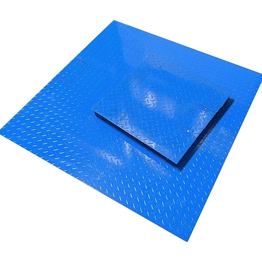 PEC Tools FS Series Professional Grade Steel Floor Scale - Heavy-Duty Pallet Scale and Shipping Scale for Industrial Use - Weighing Scale for Packages Up to 10000x1lb - 60x60
