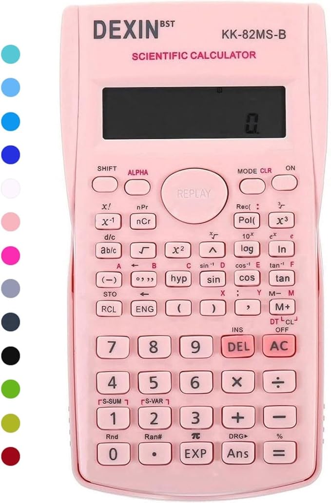 Scientific Calculators Desktop, Scientific Calculators for Students, Scientific Calculator 240 Functions 2 Line 10+2 Digits, Desk Math Calculator for School (Pink)