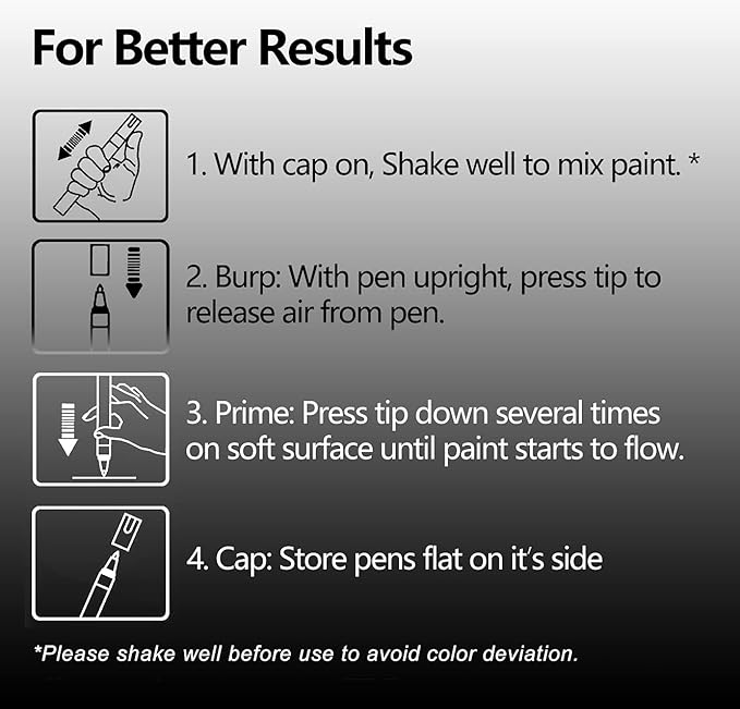 TFIVE Green Paint Pens Markers - 12 Pack Oil Based Permanent Marker, Medium Tip, Never Fade, Quick Dry, Waterproof Paint Pen for Rocks Painting, Wood, Fabric, Plastic, Canvas, Glass, Metal