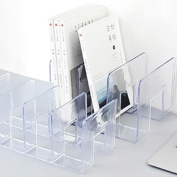 LUGUNU Clear Acrylic Purse Organizer - 4-Section Divider for Handbag Closet Storage - Durable Rack for Purses, Clutches More (Set of 4)