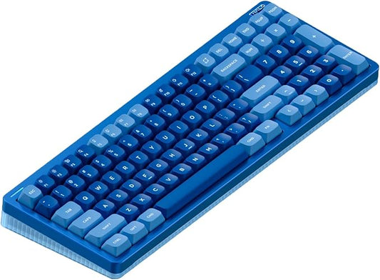 nuphy Halo96 V2 Wireless Keyboard,Gasket Structure,96% Hot Swappable Gaming Keyboard, 99 Kyes RGB Backlit Mechanical Keyboard, Support QMK/VIA,Bluetooth/USB-C/2.4GHz-Blue,Mint Switches (37gf)