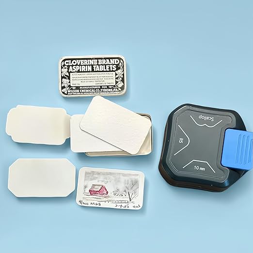 QIQQIKIN Corner Cutter 3 in 1 (R5+10MM+Scallop) Edge Rounder Punch, Paper Corner Punches for Paper Crafts, Picture Photo Clipper Laminating Scrapbook Chomper Business Card Making Junk Journal Supplies