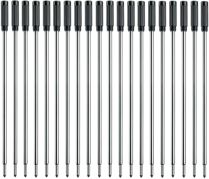 MengRan 4.5'' Ballpoint Pen Refills, Medium Point Pen Refill -Black Ink Pen Refills.Pack of 20 (Black Ink)