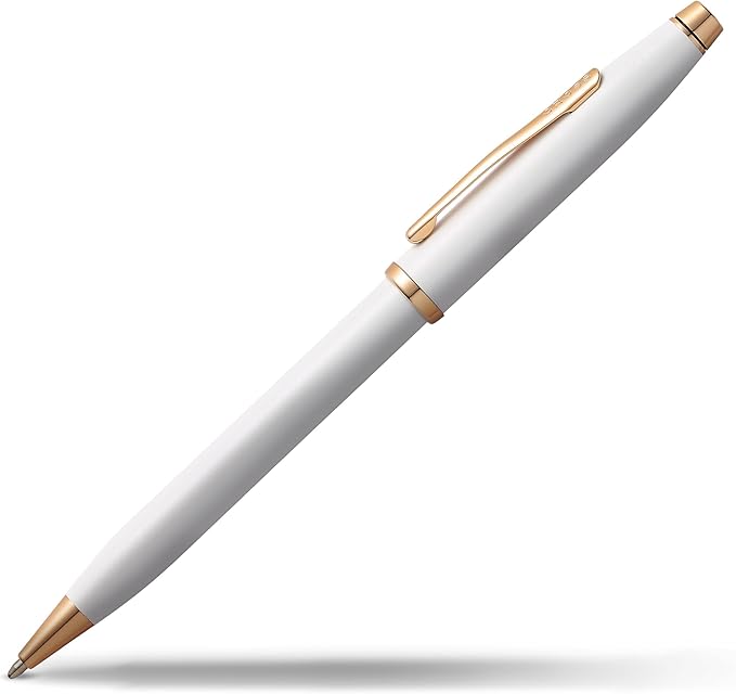 Cross Century II Refillable Ballpoint Pen Presented in a Luxury Gift Box - Medium Point, Black Ink, Pearlescent White