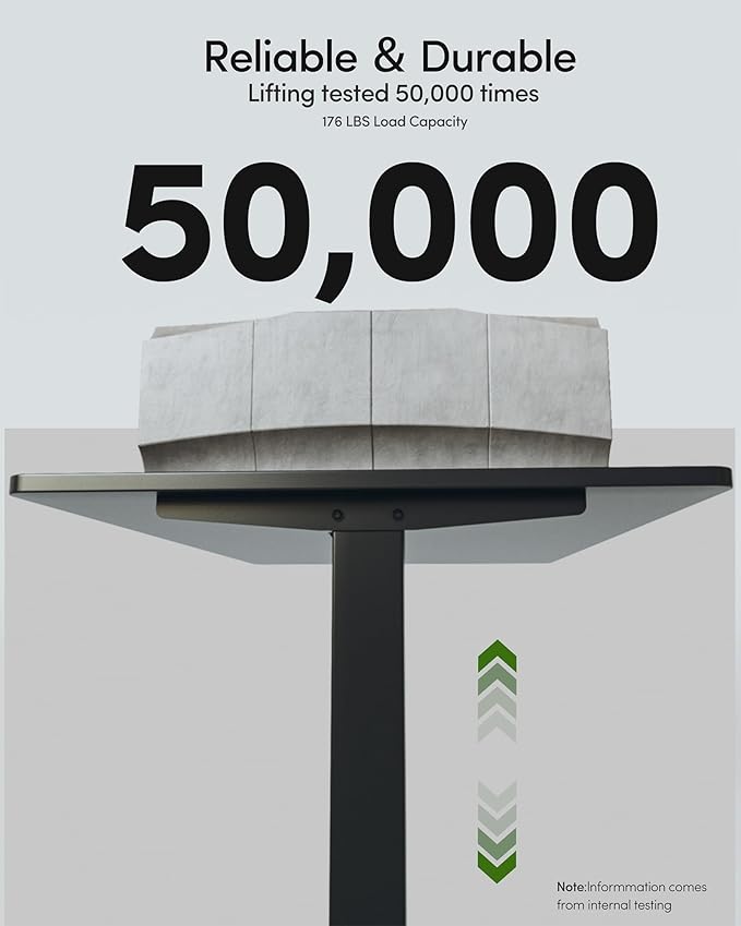 FEZIBO One-Piece Standing Desk Adjustable Height Stand up Home Office Desk, 48x24 Inch Electric Standing Computer Desk, with 4 Memory Presets, Fixable casters, Black