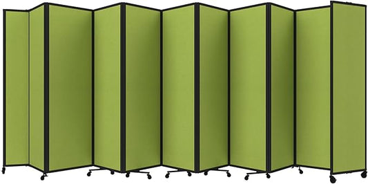 Versare Room Divider 360 Portable Wall Partition | Folding Panels | Large Freestanding Divider | Locking Wheels | Temporary Room Separator