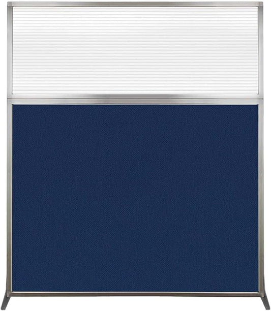 Versare Hush Screen Portable Room Divider | Workstation Wall Divider | Freestanding Privacy Hush Panels | Clear Fluted Windows | Fabric Office Divider Screen | Great for Room Separation