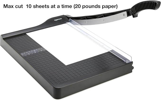 Amazon Basics Paper Trimmer Cutter for Office and Crafts, Heavy-Duty, Portable Paper Slicer, 15-Inch, 10-Sheet Cardstock