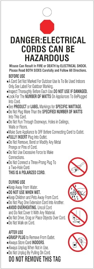 Amazon Basics Rectangular Indoor Extension Cord Power Strip, 3-Prong, Flat Plug, Grounded - 13 Amps, 1625 Watts, 125 VAC - 2-Pack, 6 ft, White