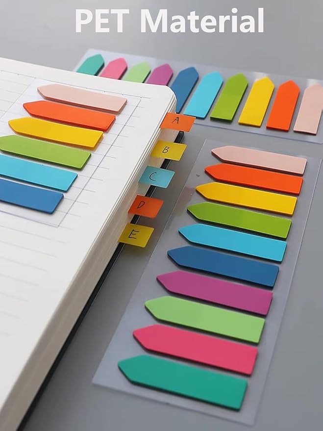 ELII 5400PCS Books Tabs for Annotating,Sticky Tabs Clear Sticky Notes, Morandi Page Markers for Notebooks, Multi-Colored Writable and Repositionable Book Flags Strip