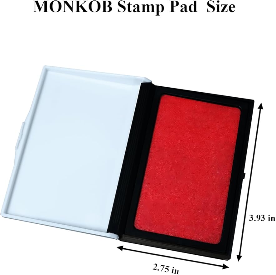Red Ink Stamp Pad 2.75" x 3.93", Ink Paste Used for Office, Home, Crafting, DIY (Red)