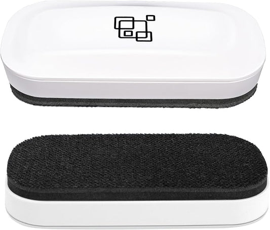 Maxtek Magnetic Dry Erase Eraser, 2 Pack, for Glass Board, Calendar, Whiteboard, Office and School Supplies (Pure White)