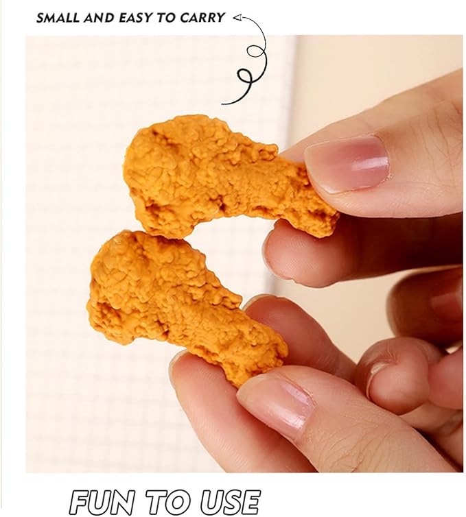 Food Erasers 27 Pack Fried Chicken Desk Pet Erasers for Kids Cute Fun School Supplies Prize Gifts Party Favors
