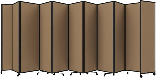 Versare Room Divider 360 Portable Wall Partition | Folding Panels | Large Freestanding Divider | Locking Wheels | Temporary Room Separator