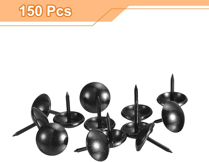 uxcell Upholstery Tacks Nail Pins Furniture, 50Pcs 11x13mm Thumb Tack Pins Assortment Kit Carbon Steel for Home Sofa DIY Decorative Nail Heads Nails, Black