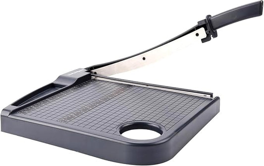Paper Cutter,Heavy Duty Guillotine Paper Trimmer with Portable Base DesignandSafety Guard/Blade Lock,12" Cut Length Paper Slicer with17PCS Capacity,Cardstock/Laminating/Cardboard/Photos/Vinyl,(Grey)