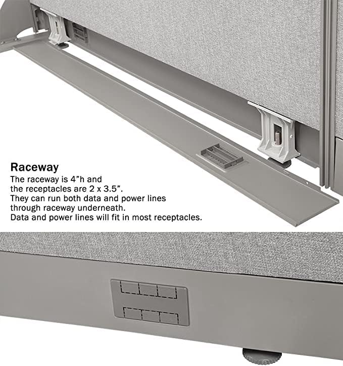 GOF Single Office Partition, Large Fabric Room Divider Panel, Custom Built Workstation (30" w x 48" h) 2.5ft x4ft