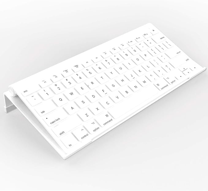 Mini Computer Keyboard Stand - 11.8'' x 5.1'' - Acrylic Keyboard Holder for 78 Keys, Universal Compact, with White Silicone Strip