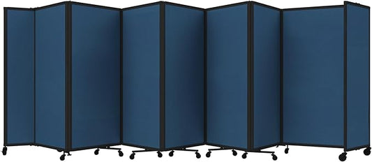 Versare Room Divider 360 Portable Wall Partition | Folding Panels | Large Freestanding Divider | Locking Wheels | Temporary Room Separator